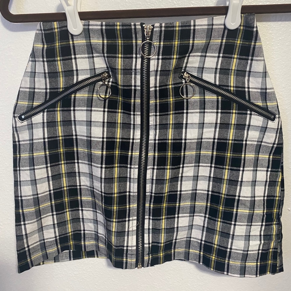 O-ring zip mini skirt